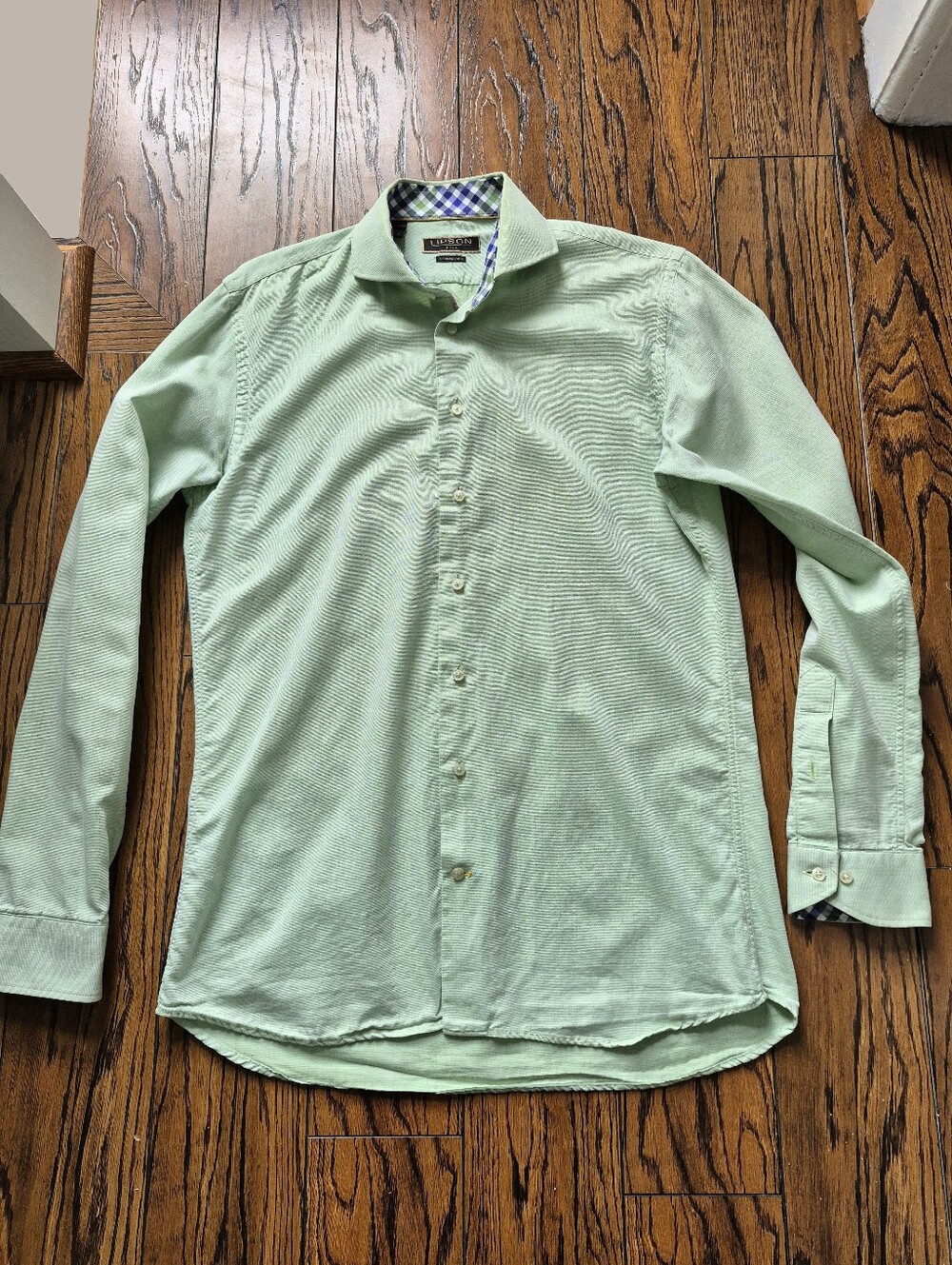 Men's Dress Shirt Jack Lipson Medium 15.5 - Green lightweight Shirt